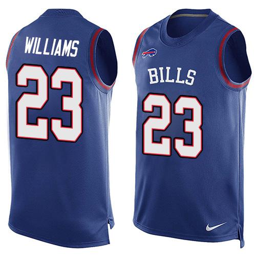  Bills #23 Aaron Williams Royal Blue Team Color Men's Stitched NFL Limited Tank Top Jersey